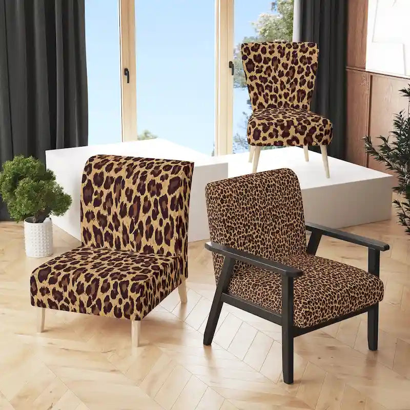 Designart  Leopard Fur II  Upholstered Cabin & Lodge Accent Chair and Arm Chair