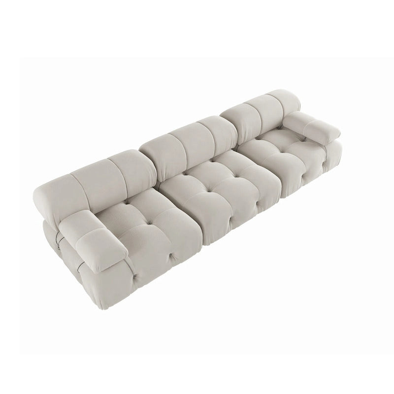 Convertible Modular Sectional Sofa, Modern Velvet Sofa 3-Seater Couch for Living Room, Apartment