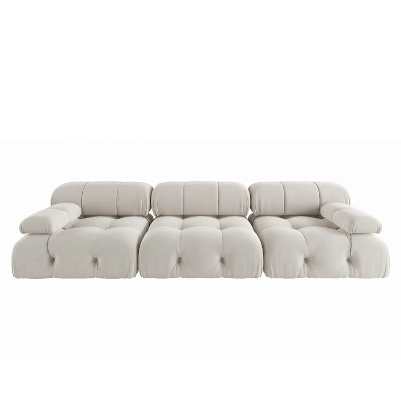 Convertible Modular Sectional Sofa, Modern Velvet Sofa 3-Seater Couch for Living Room, Apartment