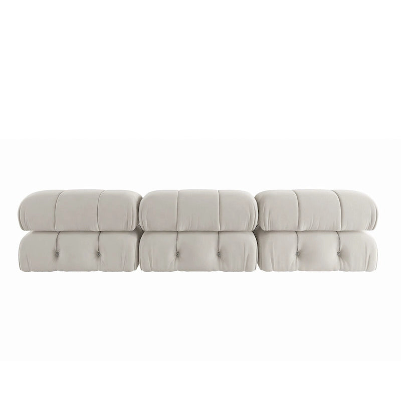 Convertible Modular Sectional Sofa, Modern Velvet Sofa 3-Seater Couch for Living Room, Apartment