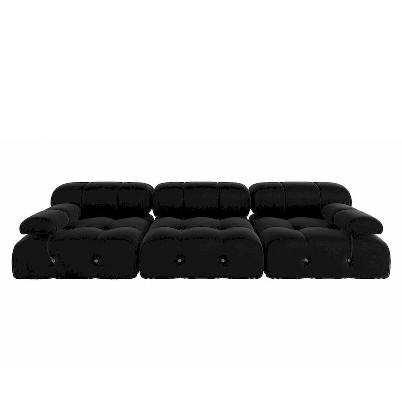 Convertible Modular Sectional Sofa, Modern Velvet Sofa 3-Seater Couch for Living Room, Apartment