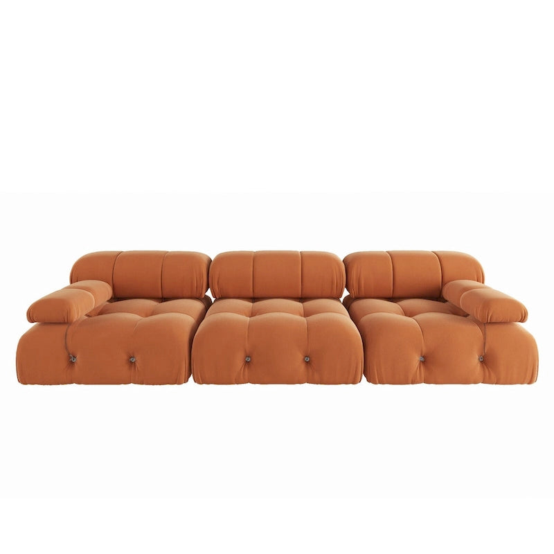 Convertible Modular Sectional Sofa, Modern Velvet Sofa 3-Seater Couch for Living Room, Apartment