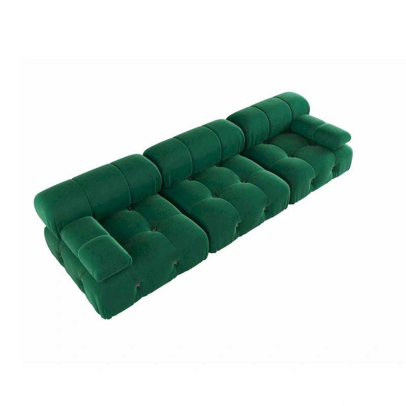 Convertible Modular Sectional Sofa, Modern Velvet Sofa 3-Seater Couch for Living Room, Apartment