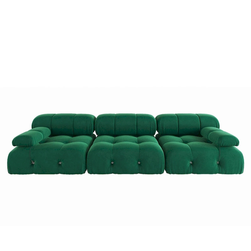Convertible Modular Sectional Sofa, Modern Velvet Sofa 3-Seater Couch for Living Room, Apartment