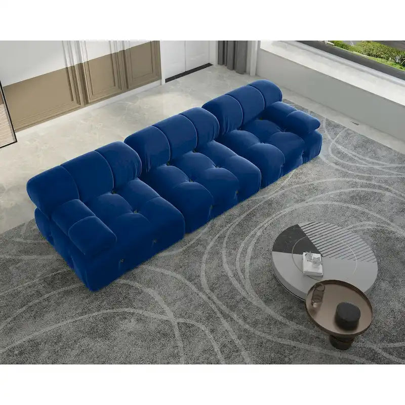 Convertible Modular Sectional Sofa, Modern Velvet Sofa 3-Seater Couch for Living Room, Apartment