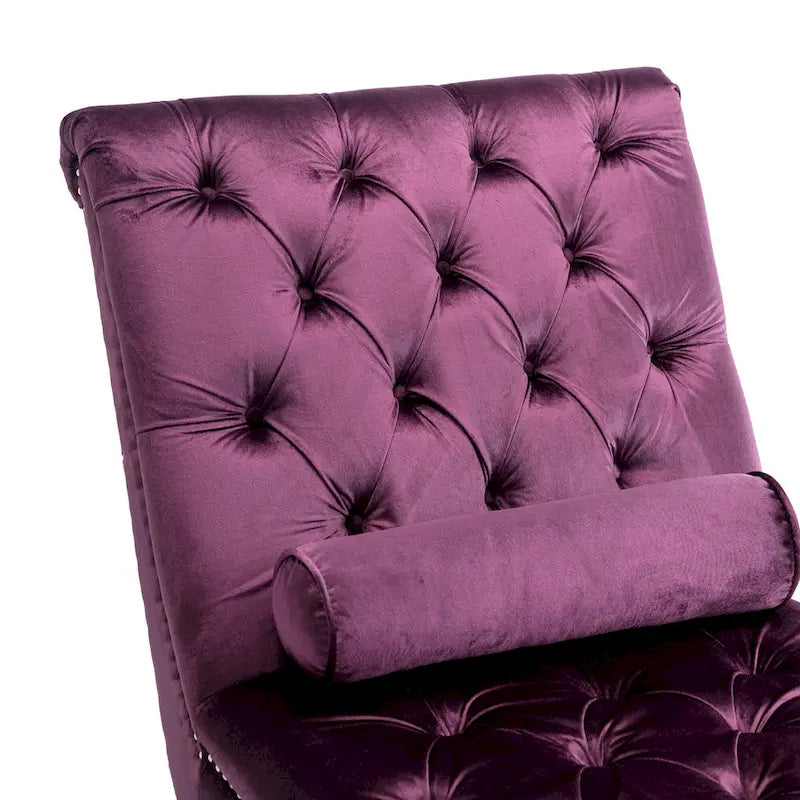 Velvet Tufted Chaise Lounge Accent Living Room Chair