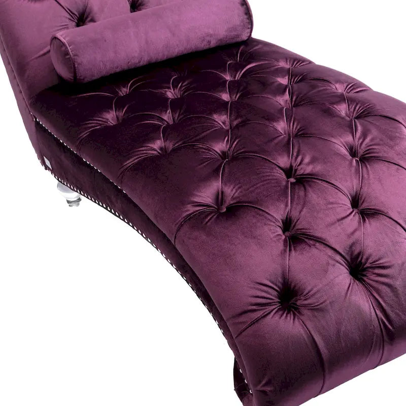 Velvet Tufted Chaise Lounge Accent Living Room Chair