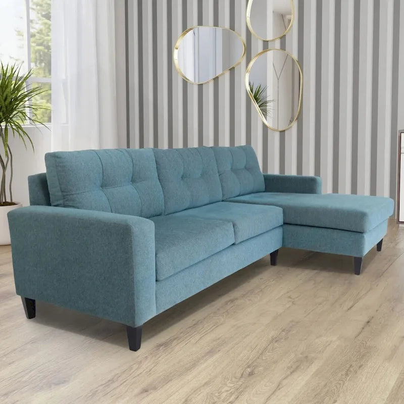 Coast to Coast Sofas Contemporary L Shaped Sectional Sofa Polyester Nylon Solid Wood Frame Upholstered