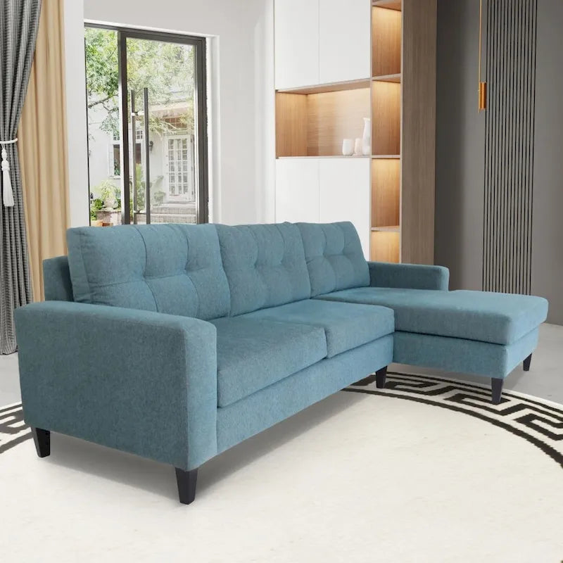 Coast to Coast Sofas Contemporary L Shaped Sectional Sofa Polyester Nylon Solid Wood Frame Upholstered