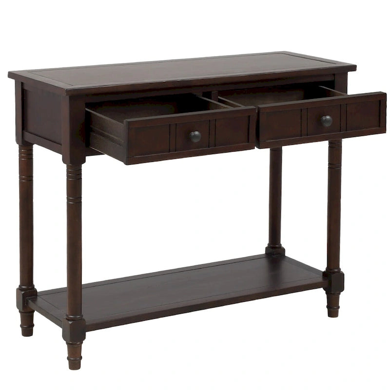 Console Table with Two Drawers and Bottom Shelf