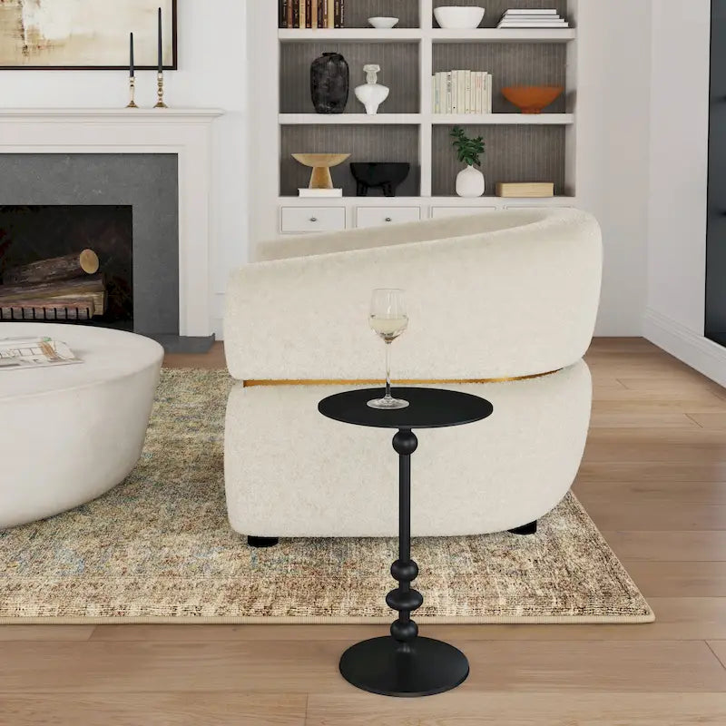 Zora Iron Pedestal Side Table
