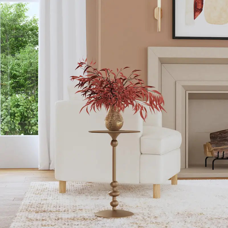 Zora Iron Pedestal Side Table