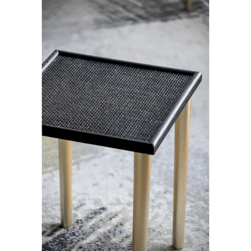 A&B Home Two Tone Nesting Side Tables - Set of 3 - Black/Gold