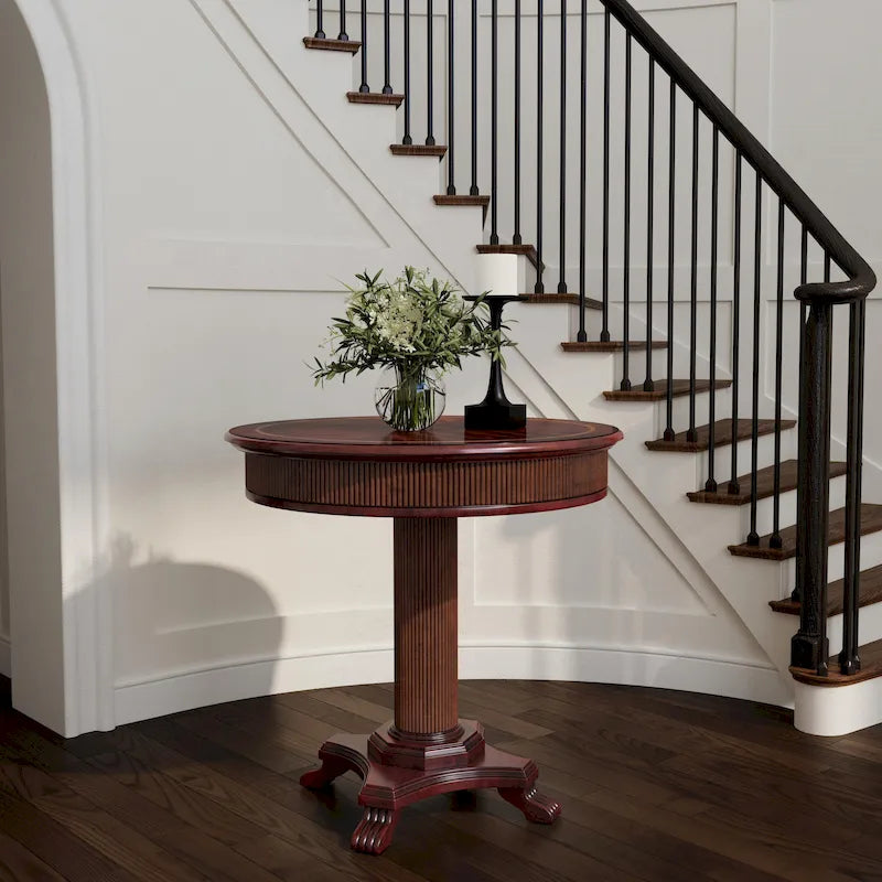 Ellsworth 36  Ribbed Pedestal Foyer Table