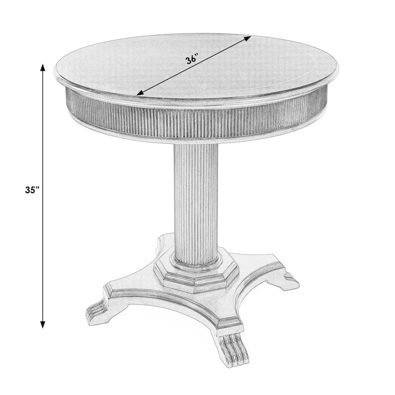 Ellsworth 36  Ribbed Pedestal Foyer Table