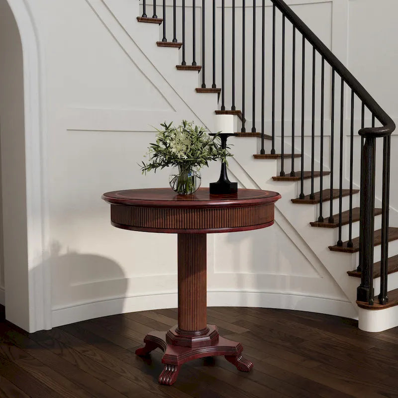 Ellsworth 36  Ribbed Pedestal Foyer Table