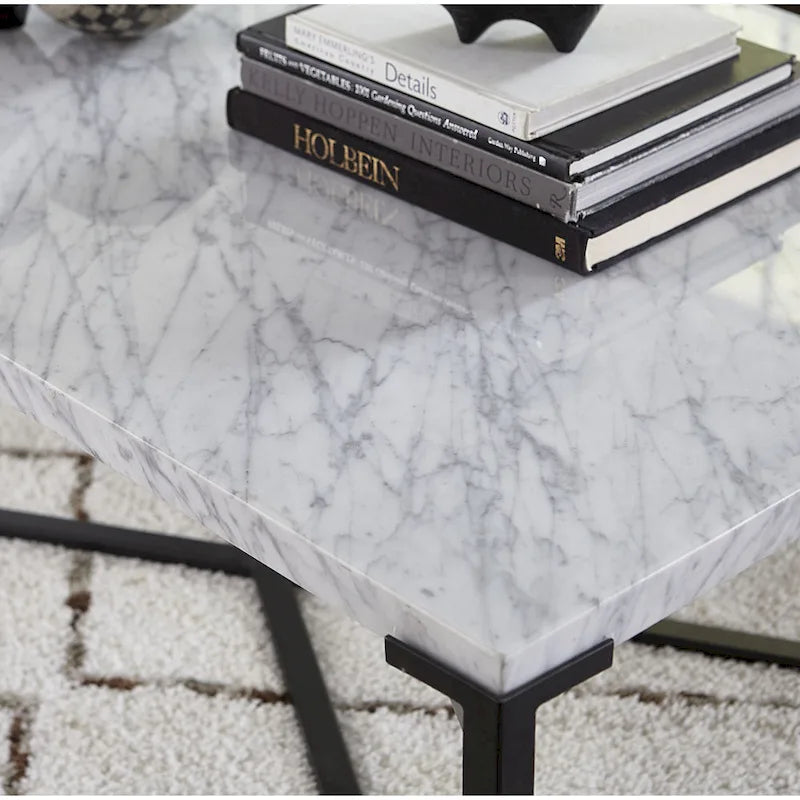 Saxon End Table in Matte Black