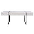 HomeRoots 43 White Faux Marble And Metal Rectangular Coffee Table - 43.25