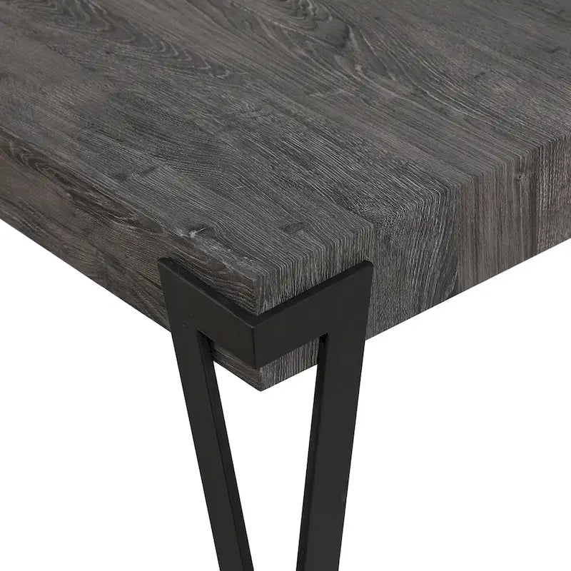 43-inch Industrial Wood and Metal Coffee Table - 17  H x 43.38  W x 24.5  D