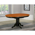 East West Furniture Kitchen Dining Table Butterfly leaf Oval Table Top and Pedestal Legs- Hardwood Table (Finish Option)