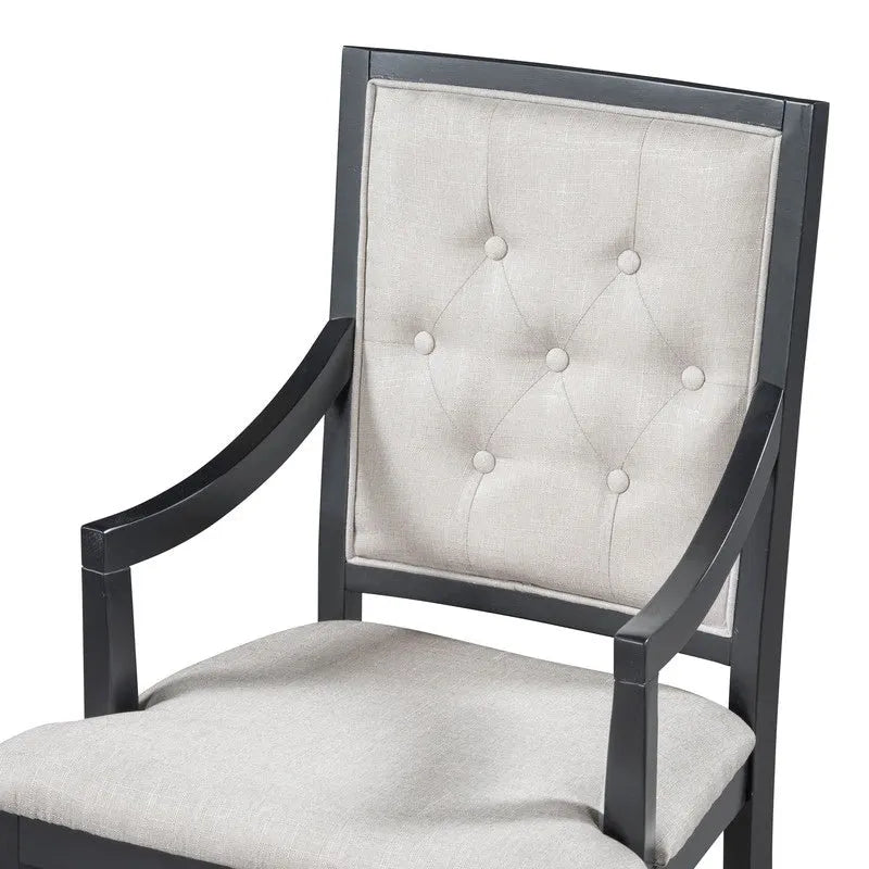 Retro 5-piece Dining Set Extendable Round Table and 4 Chairs for Kitchen Dining Room