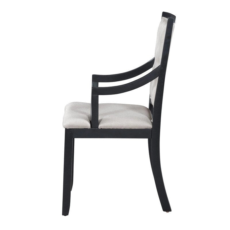 Retro 5-piece Dining Set Extendable Round Table and 4 Chairs for Kitchen Dining Room