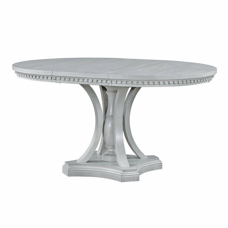 Retro 5-piece Dining Set Extendable Round Table and 4 Chairs for Kitchen Dining Room