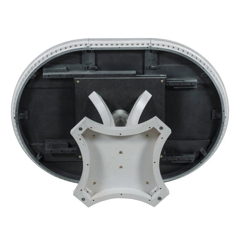 Retro 5-piece Dining Set Extendable Round Table and 4 Chairs for Kitchen Dining Room