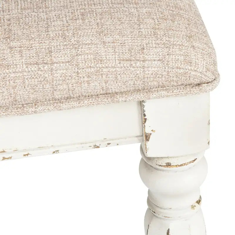 Magnolia Manor Antique White Weathered Bark 7 Piece Leg Table Set