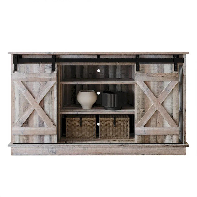 CraftPorch Vintage Style with X-shaped Metal Glides Doors Sideboard