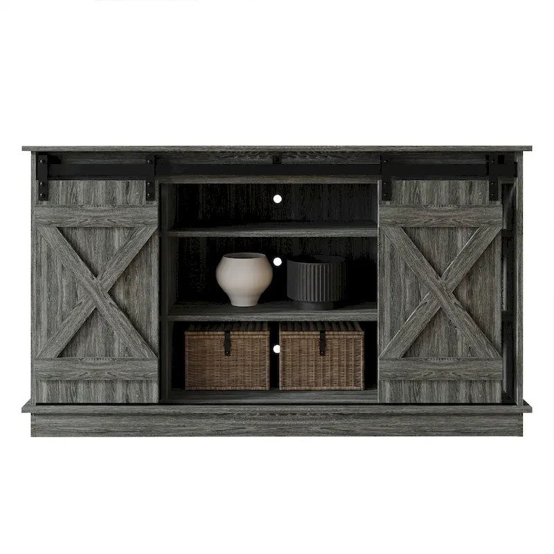 CraftPorch Vintage Style with X-shaped Metal Glides Doors Sideboard