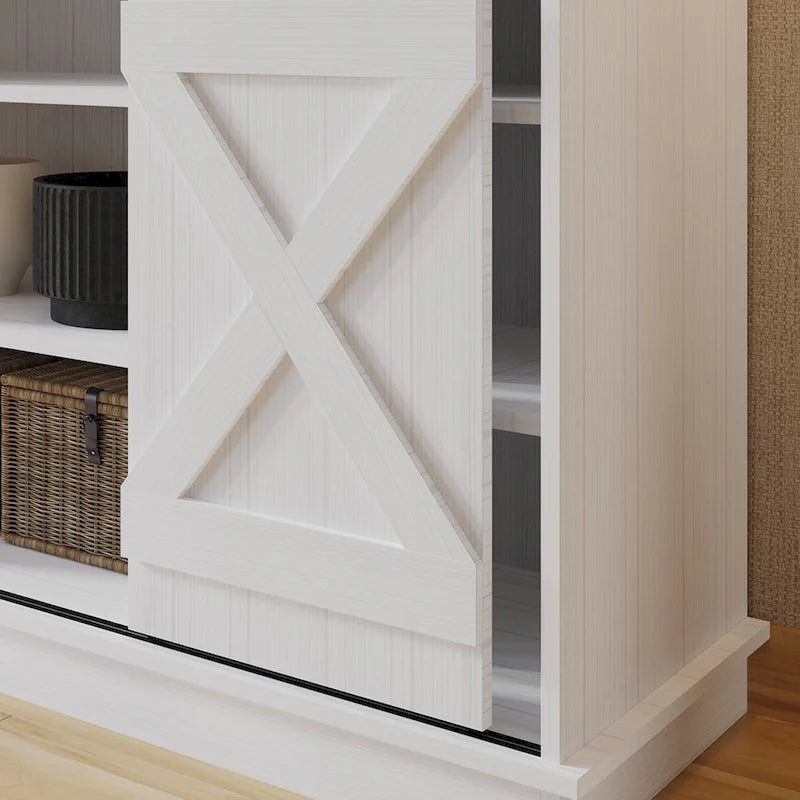 CraftPorch Vintage Style with X-shaped Metal Glides Doors Sideboard