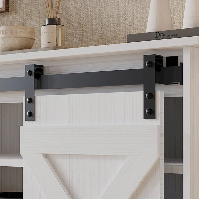 CraftPorch Vintage Style with X-shaped Metal Glides Doors Sideboard