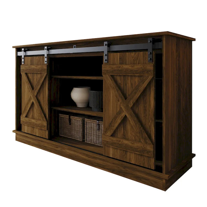 CraftPorch Vintage Style with X-shaped Metal Glides Doors Sideboard