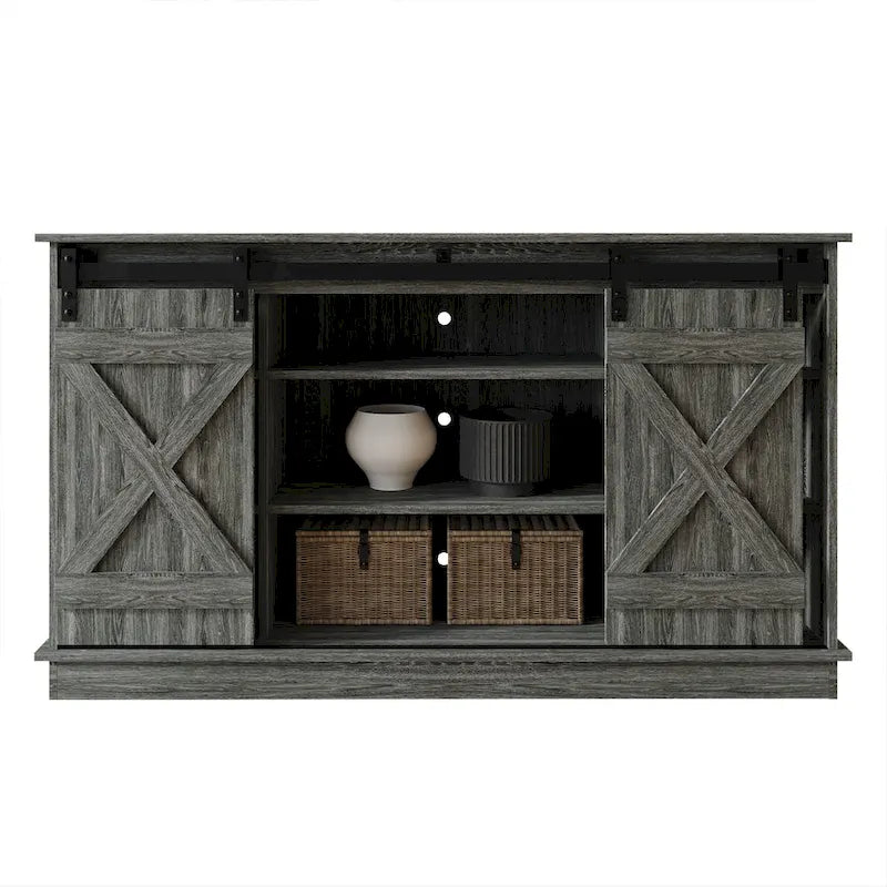 CraftPorch Vintage Style with X-shaped Metal Glides Doors Sideboard