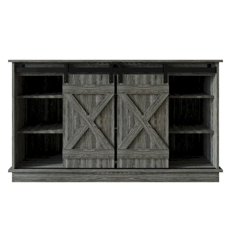 CraftPorch Vintage Style with X-shaped Metal Glides Doors Sideboard