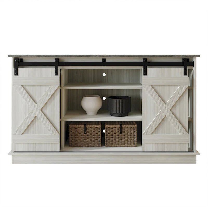 CraftPorch Vintage Style with X-shaped Metal Glides Doors Sideboard