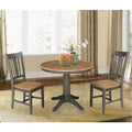 36  Round Solid Wood Extension Dining Table with 2 Dining Chairs