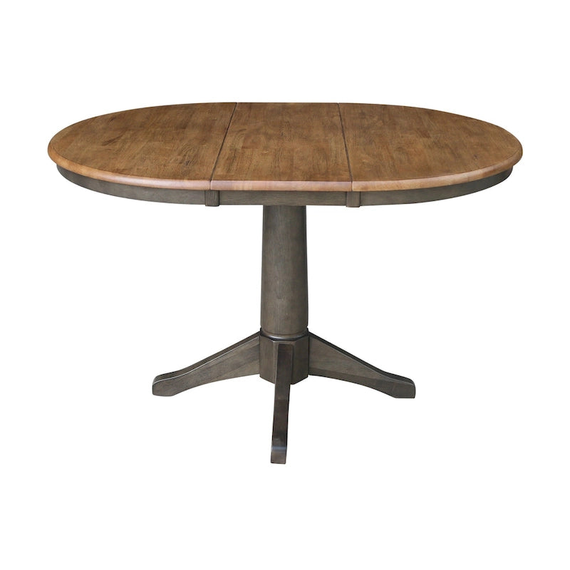 36  Round Solid Wood Extension Dining Table with 2 Dining Chairs