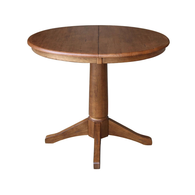 36  Round Solid Wood Extension Dining Table with 2 Dining Chairs