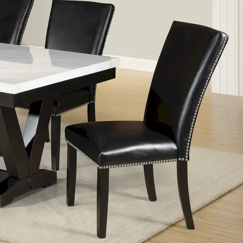 Steve Silver Fenton White Marble Dining Set