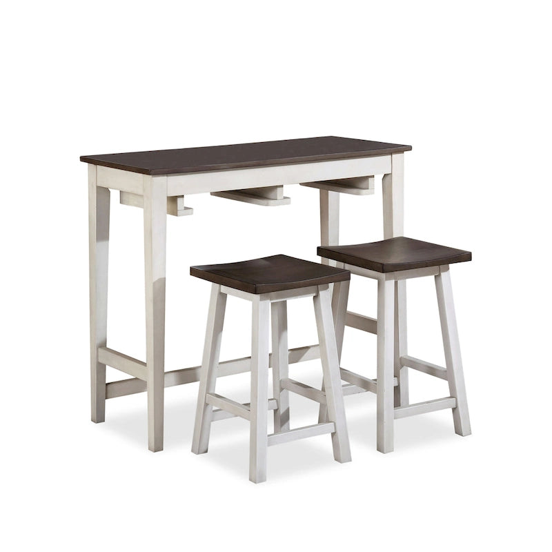 Flaros Transitional Solid Wood 3-Piece Bar Table Set by Furniture of America