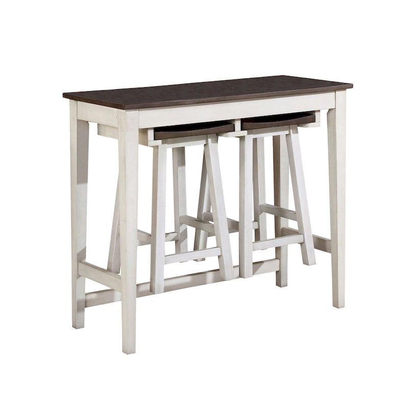 Flaros Transitional Solid Wood 3-Piece Bar Table Set by Furniture of America
