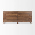 Astrid Medium Brown Solid Mango Wood 6 Drawer Sideboard - 74.3L x19.8W x 29.5H