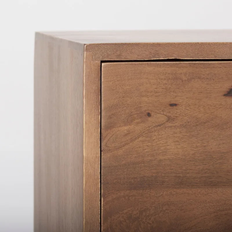 Astrid Medium Brown Solid Mango Wood 6 Drawer Sideboard - 74.3L x19.8W x 29.5H