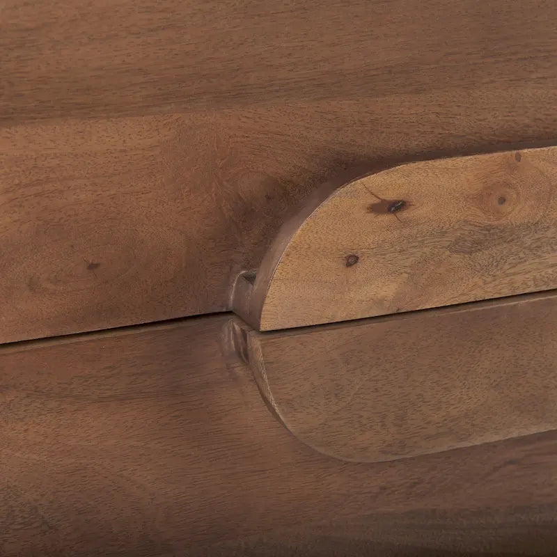 Astrid Medium Brown Solid Mango Wood 6 Drawer Sideboard - 74.3L x19.8W x 29.5H