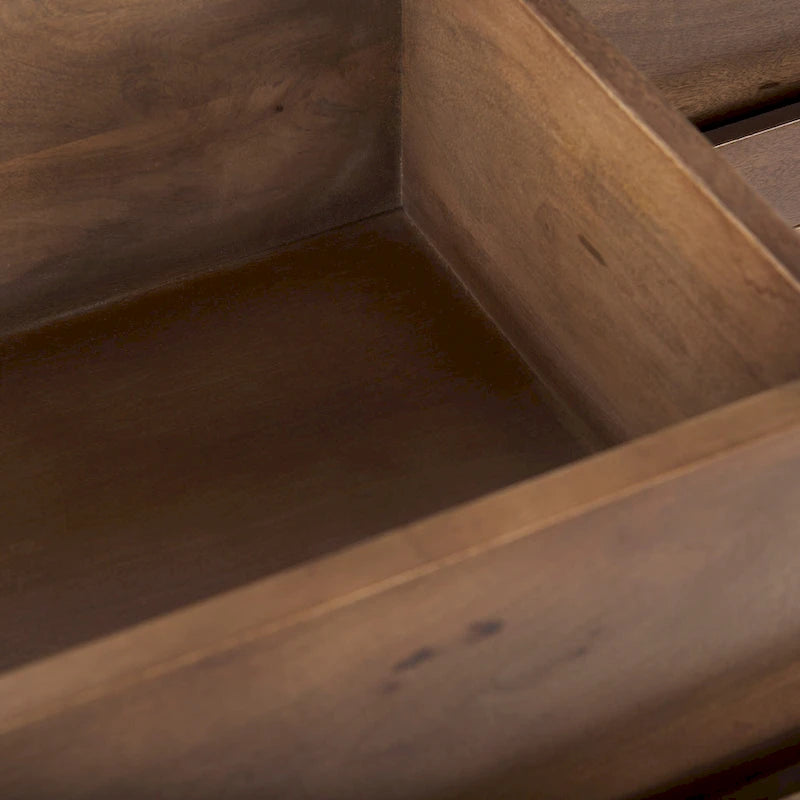 Astrid Medium Brown Solid Mango Wood 6 Drawer Sideboard - 74.3L x19.8W x 29.5H