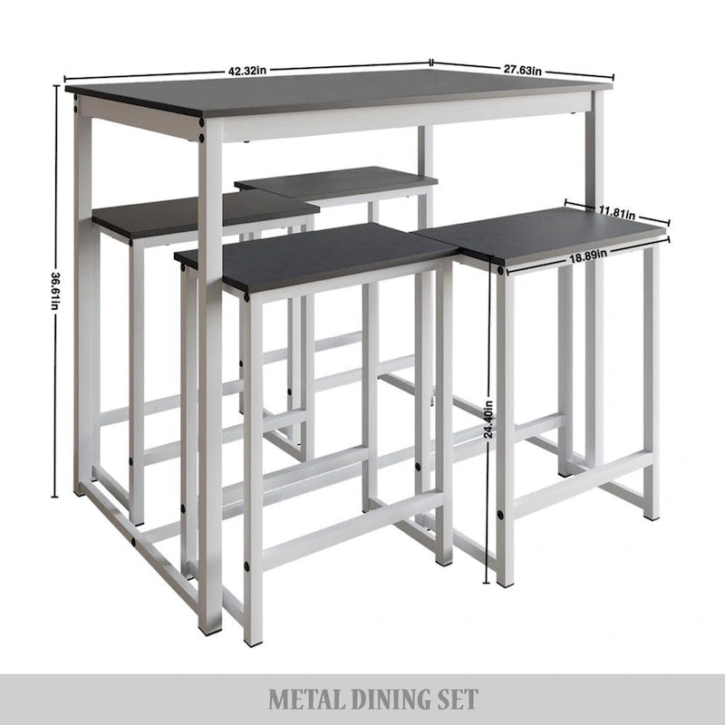 CraftPorch Elegant 5-piece Metal Dining Set