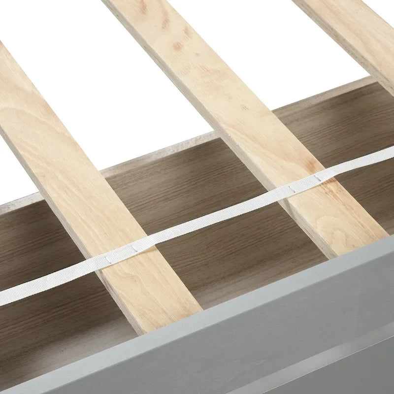 Nestfair Twin Size Wood Platform Bed with Two Drawers and Headboard