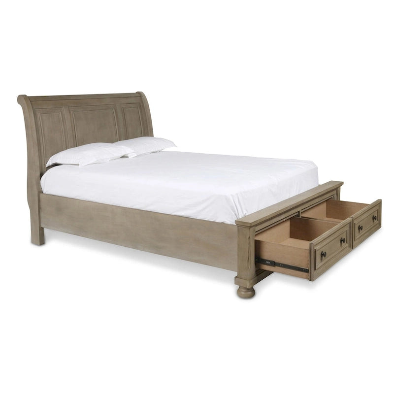 New Classic Furniture Salinger Pewter 5-Piece Bedroom Set with 2-Nightstand